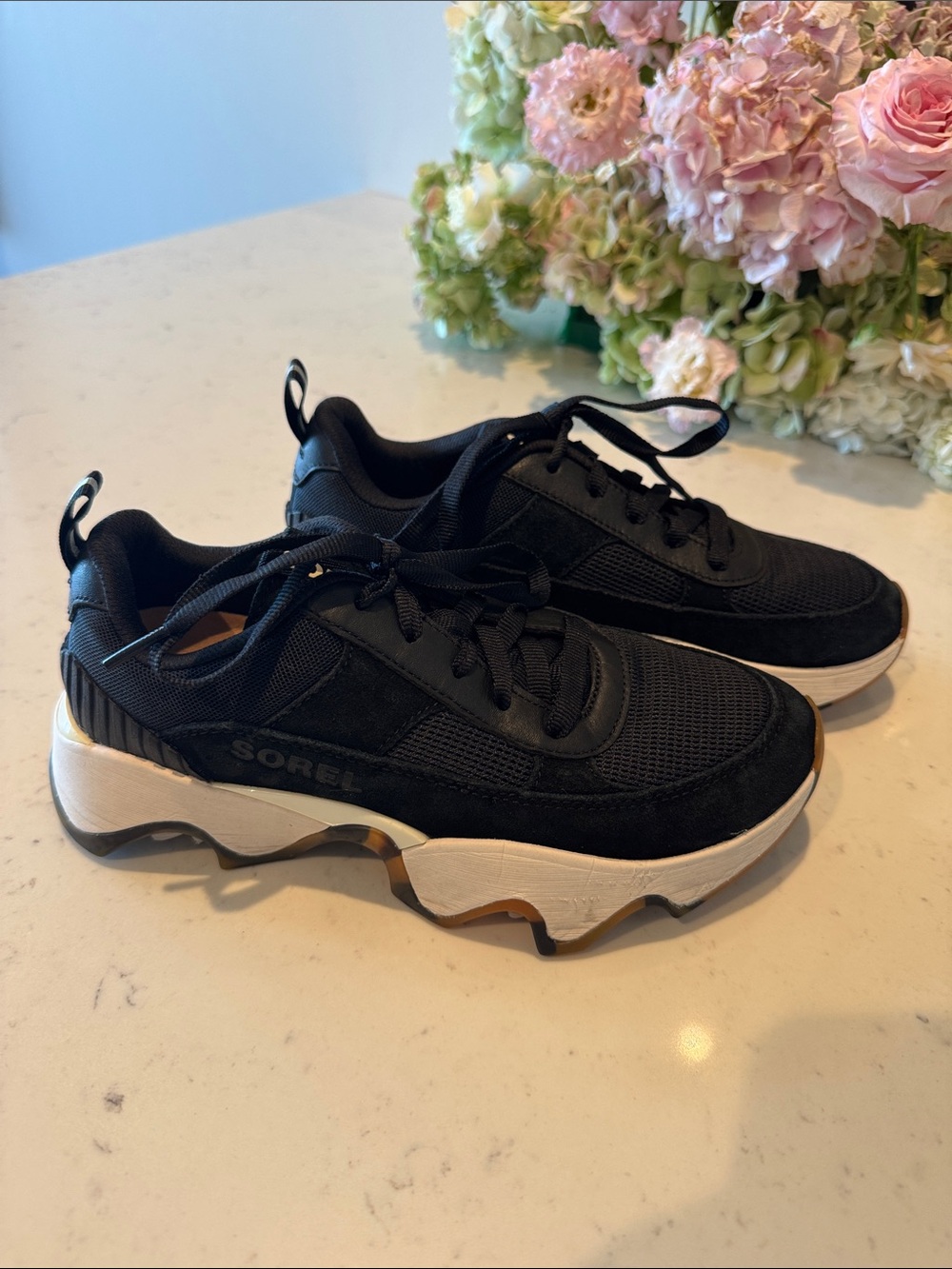 Sorel Black and White Chunky Athletic Sneakers